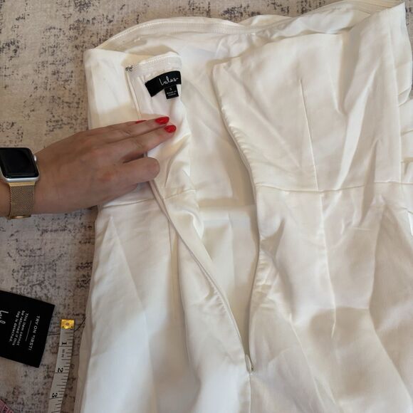 Lulus Festive Occasion White Ruched Strapless Bodycon Mini Dress Size Medium NWT - Picture 8 of 9
